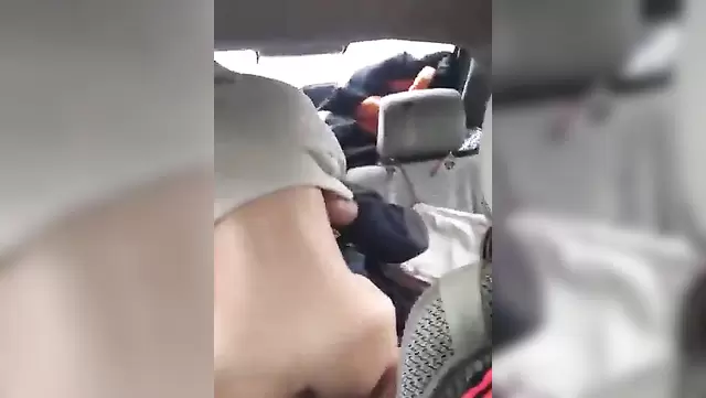 Mongolian woman tries sex in a car